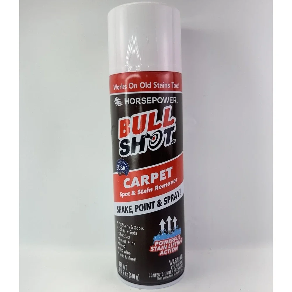 Horsepower Bull Shot Carpet Stain Remover 18oz Spray Pet Odor Cleaner Spot Sta